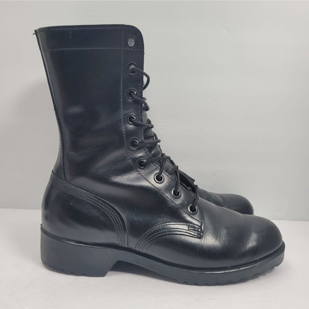 Ro Search Men's Black Leather Combat Boots US Size 9R